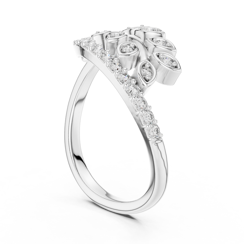 Ladies Ring 12#10061@L - White Gold - Image