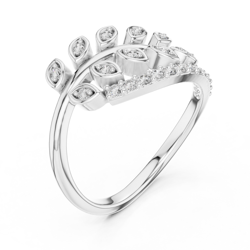 Ladies Ring 12#10061@L - White Gold - Image
