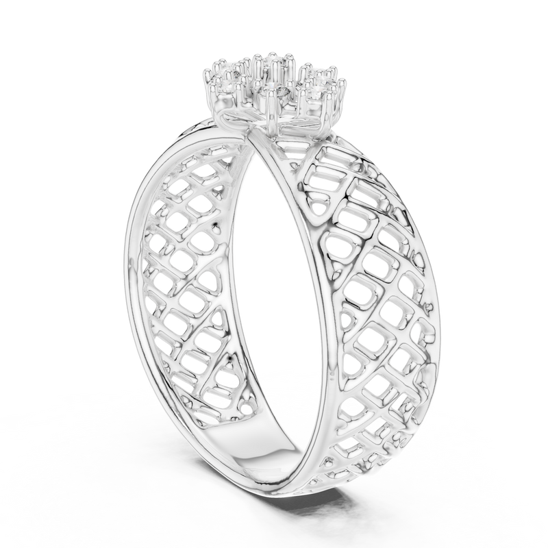 Ladies Ring 12#10062@L - White Gold - Image