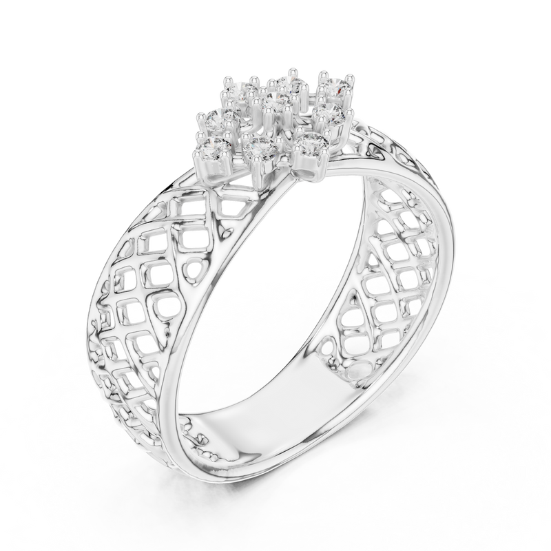 Ladies Ring 12#10062@L - White Gold - Image