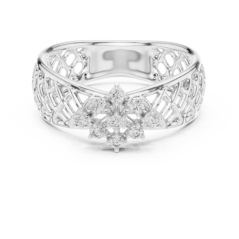 Ladies Ring 12#10062@L - White Gold - Image