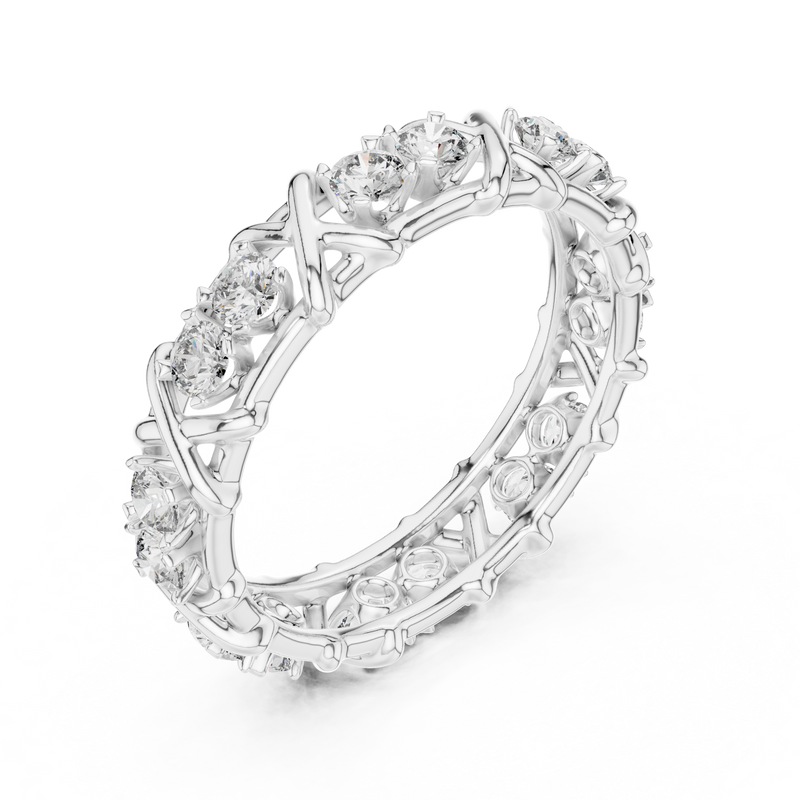 Ladies Ring 12#10065@L - White Gold - Image