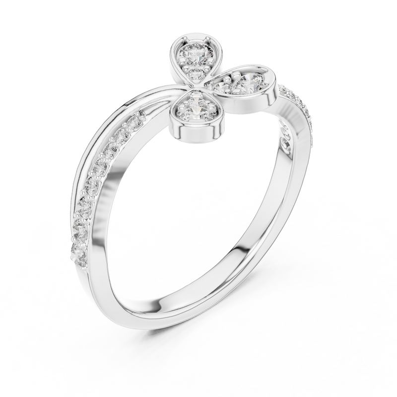 Ladies Ring 12#10067@L@7 - White Gold - Image