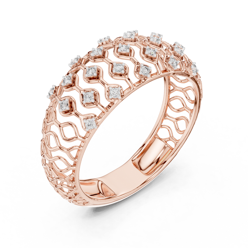 Ladies Ring 12#10068@L - Rose Gold - Image
