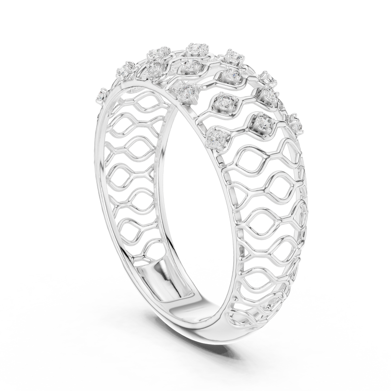 Ladies Ring 12#10068@L - White Gold - Image