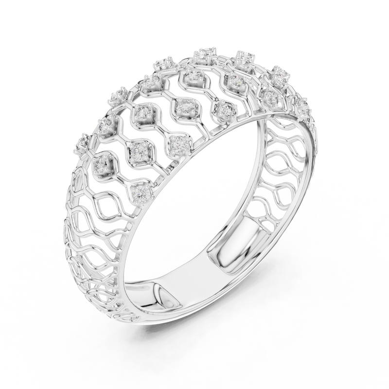 Ladies Ring 12#10068@L - White Gold - Image