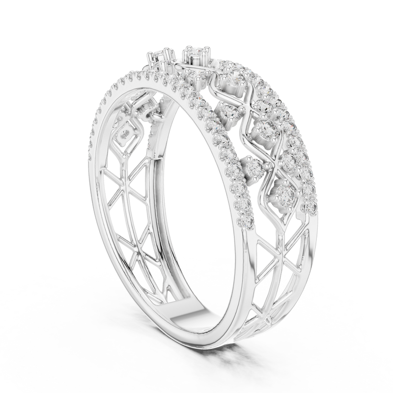 Ladies Ring 12#10069@L@7 - White Gold - Image