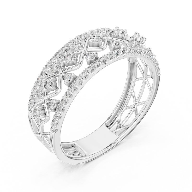 Ladies Ring 12#10069@L@7 - White Gold - Image