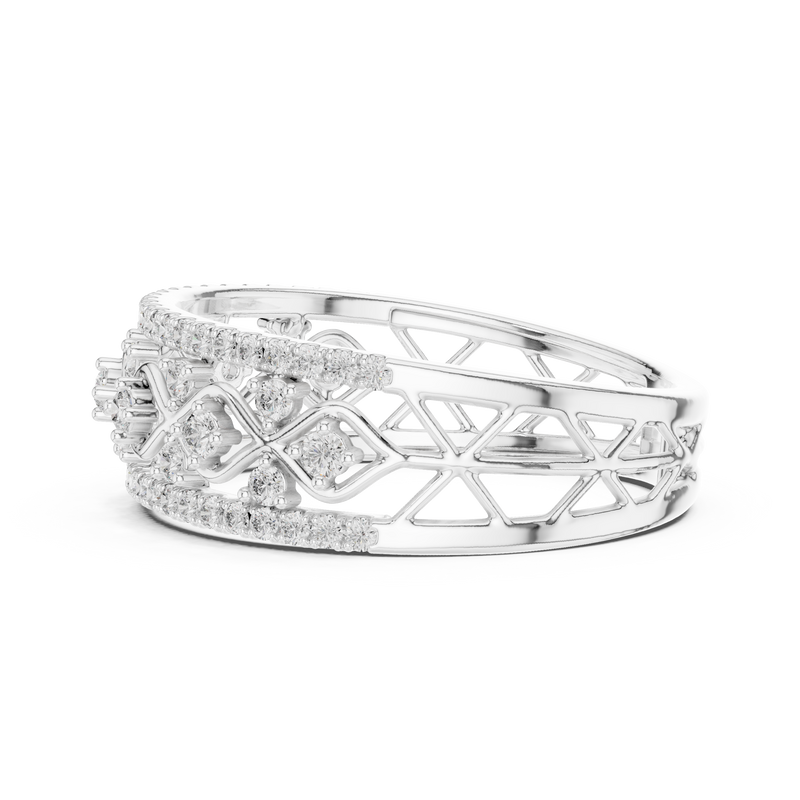Ladies Ring 12#10069@L@7 - White Gold - Image