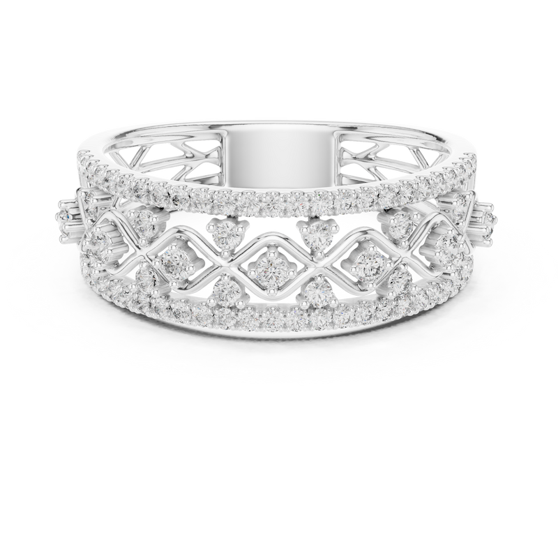 Ladies Ring 12#10069@L@7 - White Gold - Image