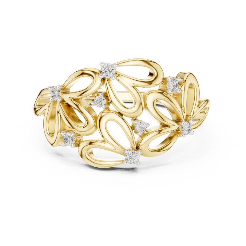 Ladies Ring 12#10070@L - Yellow Gold - Image