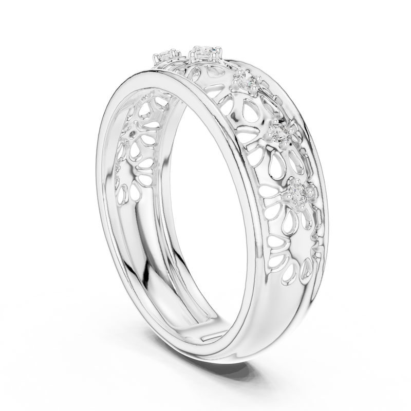Ladies Ring 12#10071@L@7 - White Gold - Image