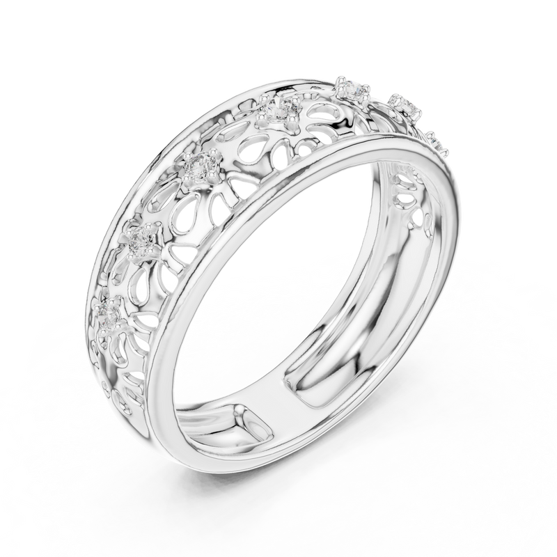 Ladies Ring 12#10071@L@7 - White Gold - Image