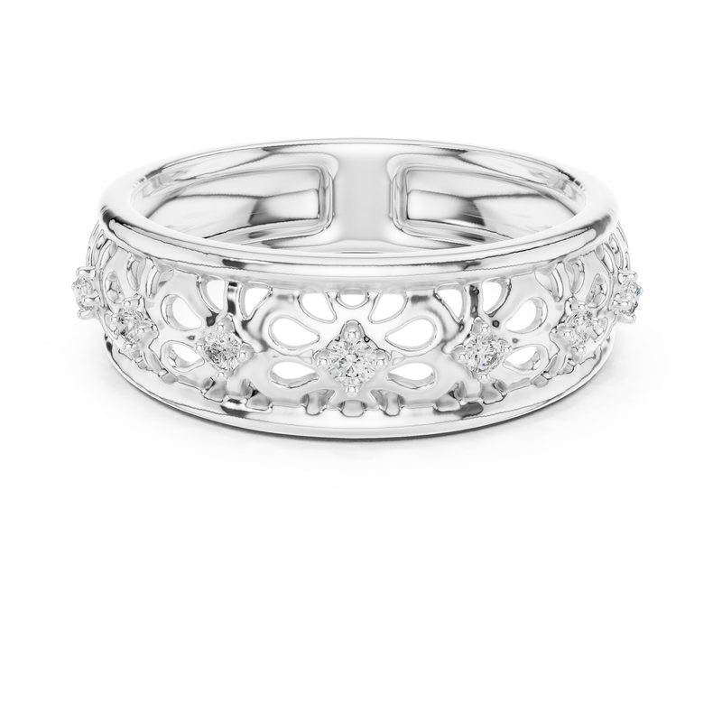 Ladies Ring 12#10071@L@7 - White Gold - Image