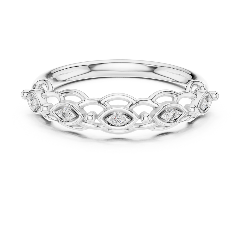 Ladies Ring 12#10072@L - White Gold - Image