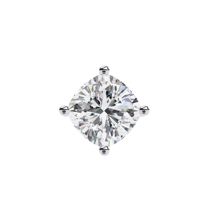 14K White Gold IGI Certified Cushion Cut Diamond Solitaire Pendant – D-E Color, VVS–VS Clarity, Pass Through Design