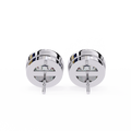 14K White Gold IGI Certified Round Solitaire Stud Earrings, Bezel, D-E Color, VVS/VS Clarity