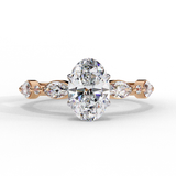 14k IGI certified oval ring with E-F color VVS-VS clarity diamonds 12
