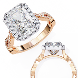 14k IGI certified radiant ring with E-F color VVS-VS clarity diamonds 124