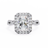 14k IGI certified radiant ring with E-F color VVS-VS clarity diamonds 124