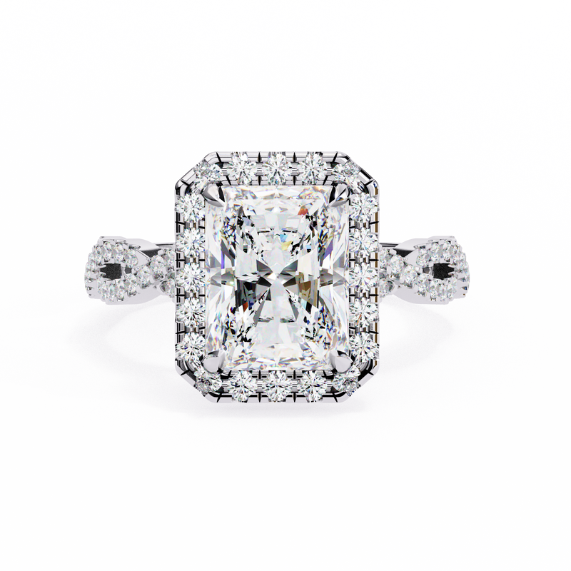 14k IGI certified radiant ring with E-F color VVS-VS clarity diamonds 124
