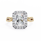 14k IGI certified radiant ring with E-F color VVS-VS clarity diamonds 124