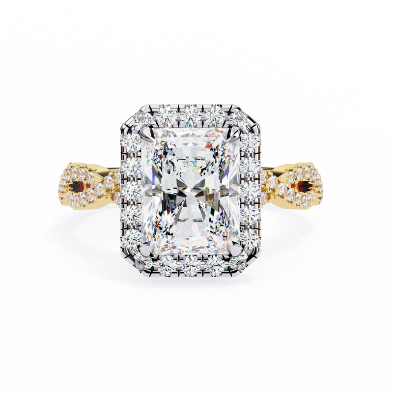 14k IGI certified radiant ring with E-F color VVS-VS clarity diamonds 124