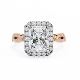 14k IGI certified radiant ring with E-F color VVS-VS clarity diamonds 124