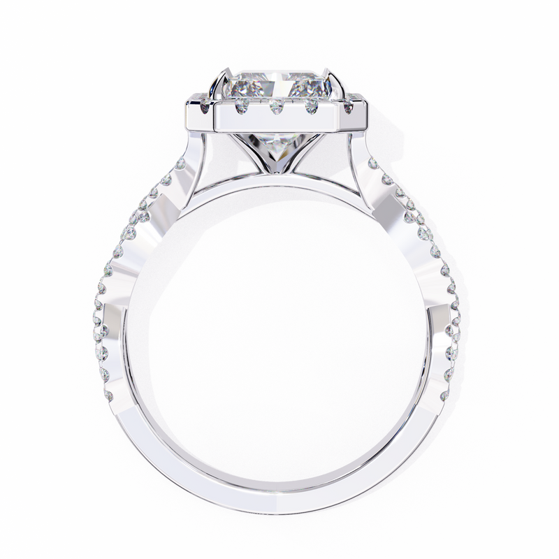 14k IGI certified radiant ring with E-F color VVS-VS clarity diamonds 124