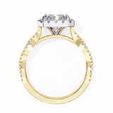 14k IGI certified radiant ring with E-F color VVS-VS clarity diamonds 124