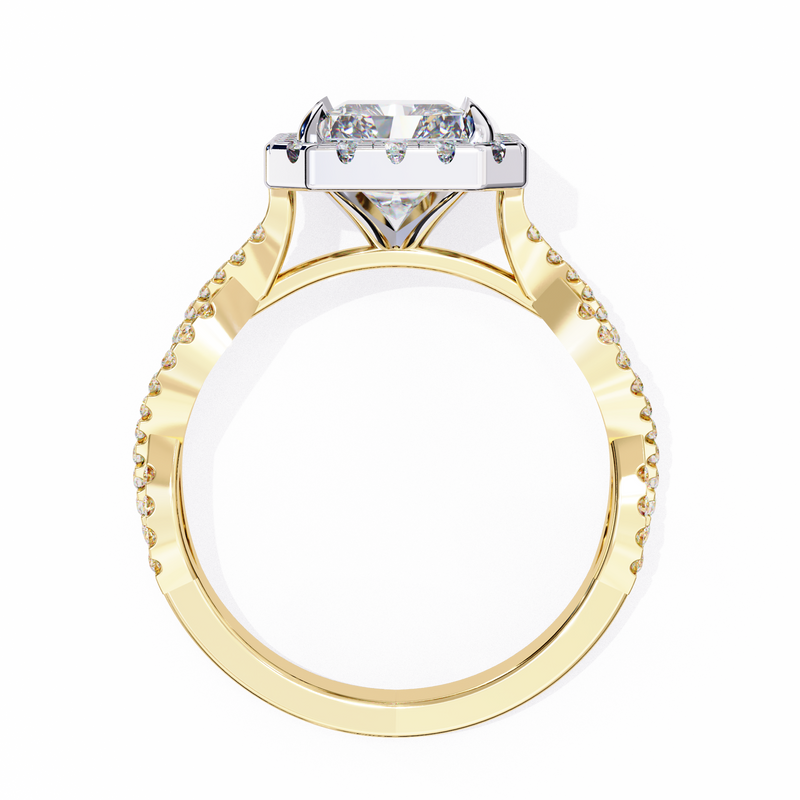 14k IGI certified radiant ring with E-F color VVS-VS clarity diamonds 124
