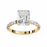 14k IGI certified emerald ring with E-F color VVS-VS clarity diamonds 125