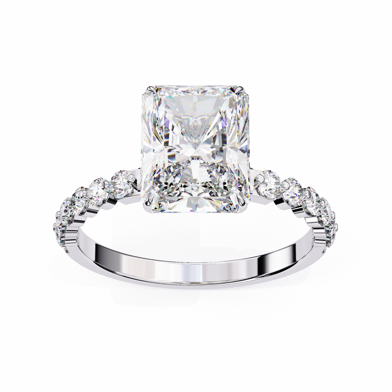 14k IGI certified emerald ring with E-F color VVS-VS clarity diamonds 125