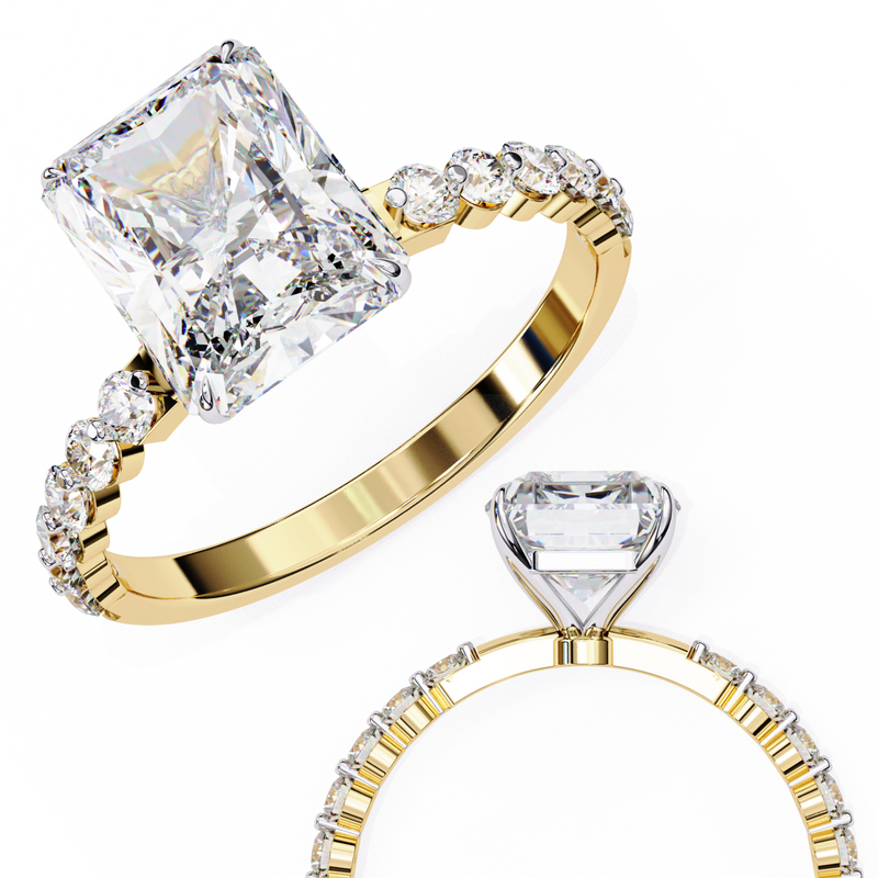 14k IGI certified emerald ring with E-F color VVS-VS clarity diamonds 125