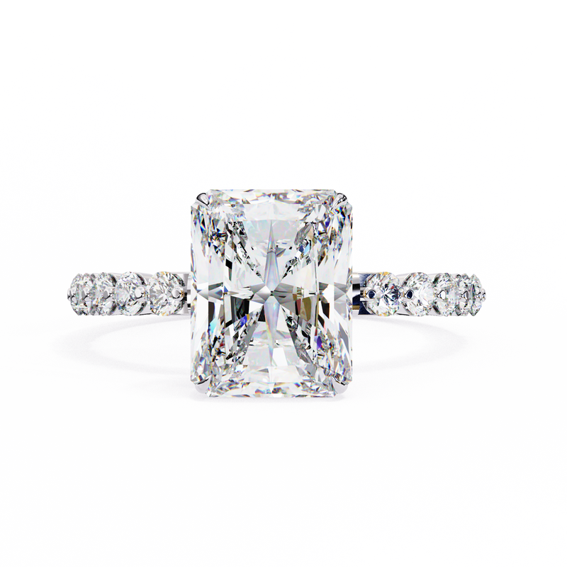 14k IGI certified emerald ring with E-F color VVS-VS clarity diamonds 125