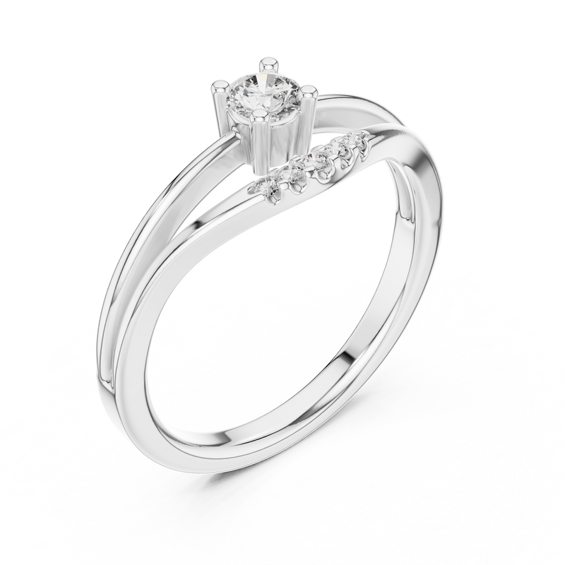 Ladies Ring 1336@7 - White Gold - Image