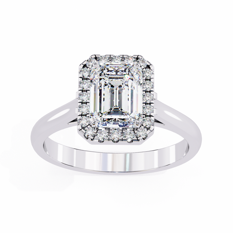 14k IGI certified radiant ring with E-F color VVS-VS clarity diamonds 127