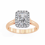 14k IGI certified radiant ring with E-F color VVS-VS clarity diamonds 128