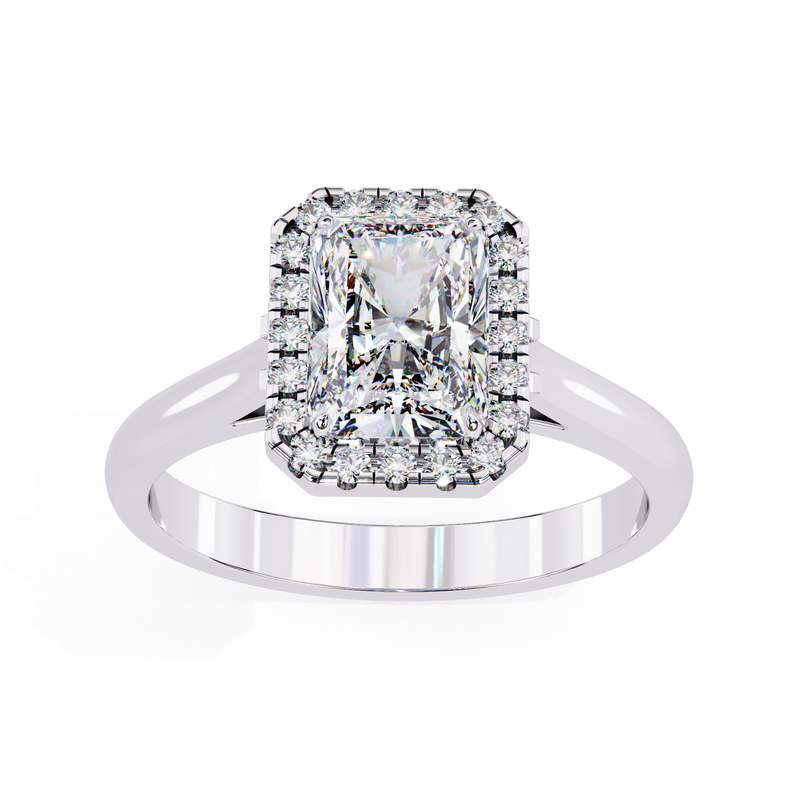 14k IGI certified radiant ring with E-F color VVS-VS clarity diamonds 128