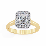 14k IGI certified radiant ring with E-F color VVS-VS clarity diamonds 128