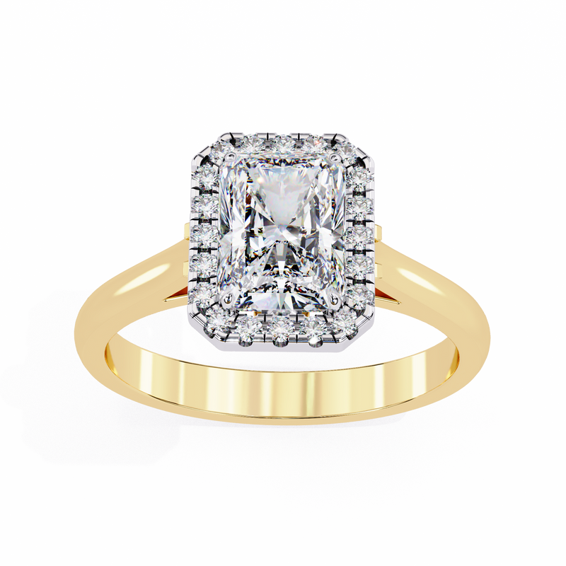 14k IGI certified radiant ring with E-F color VVS-VS clarity diamonds 128