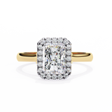 14k IGI certified radiant ring with E-F color VVS-VS clarity diamonds 128