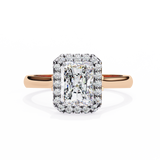 14k IGI certified radiant ring with E-F color VVS-VS clarity diamonds 128