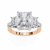 14k IGI certified radiant ring with E-F color VVS-VS clarity diamonds 129