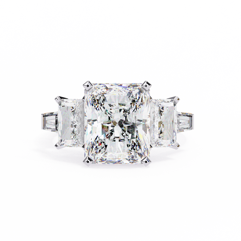 14k IGI certified radiant ring with E-F color VVS-VS clarity diamonds 129