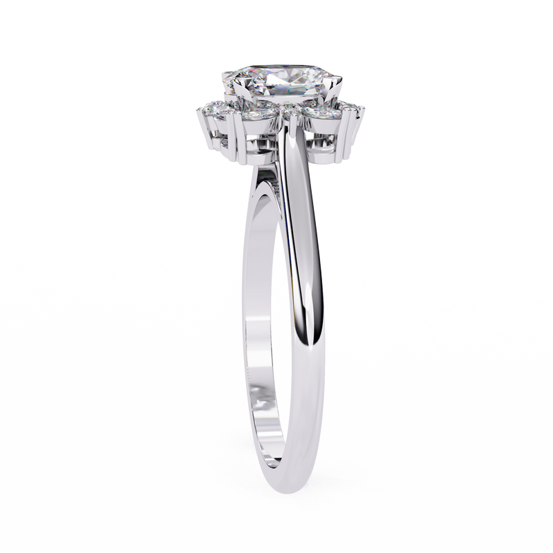 14k IGI certified oval ring with E-F color VVS-VS clarity diamonds 130