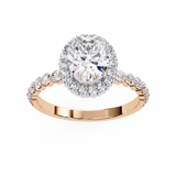 14k IGI certified oval ring with E-F color VVS-VS clarity diamonds 131