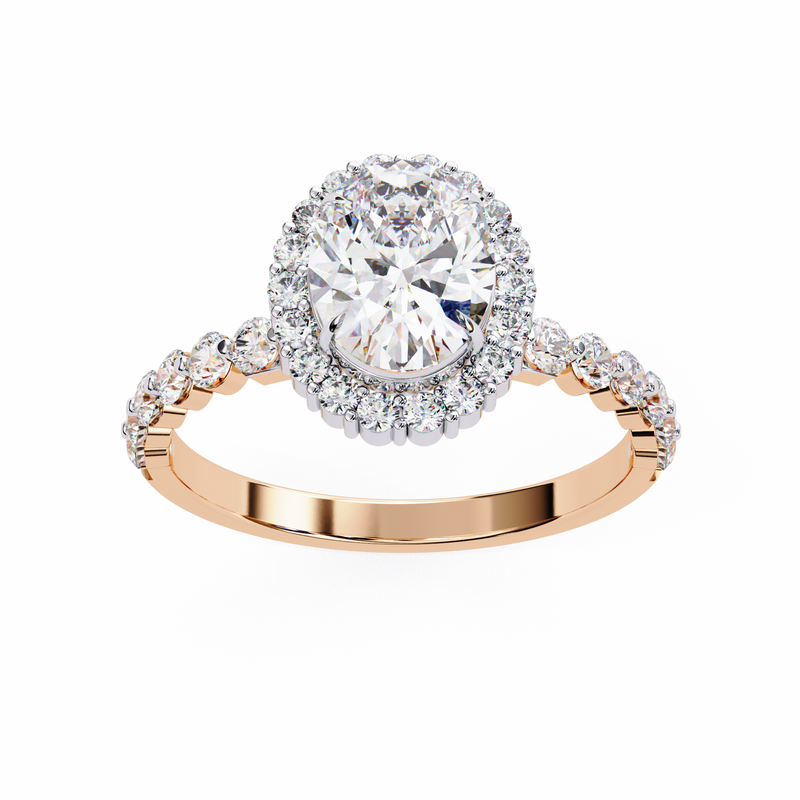 14k IGI certified oval ring with E-F color VVS-VS clarity diamonds 131