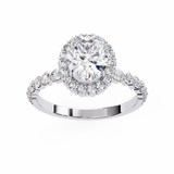 14k IGI certified oval ring with E-F color VVS-VS clarity diamonds 131