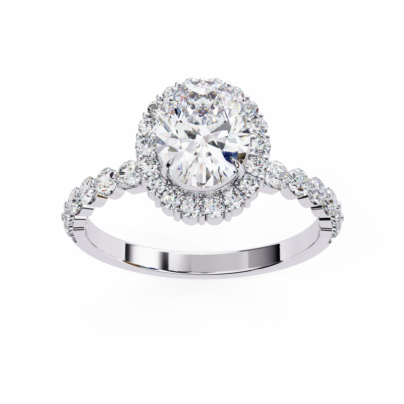 14k IGI certified oval ring with E-F color VVS-VS clarity diamonds 131